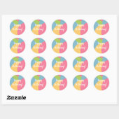 Birthday Colorful Pastels Happy Birthday Ronde Sticker (Vel)