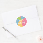 Birthday Colorful Pastels Happy Birthday Ronde Sticker (Envelop)