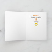 Birthday Colorful Smile Happy Face Add Name Age Kaart (Binnen)