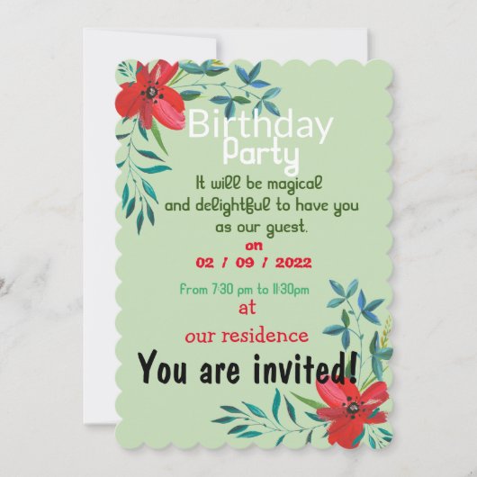 Birthday colors  invitation kaart (Voorkant)
