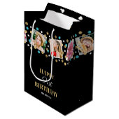 Birthday Confetti Aangepaste naam Foto Collage Bla Medium Cadeauzakje (Voorkant Gekanteld)