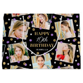 Birthday Confetti Aangepaste naam Foto Collage Paa Groot Cadeauzakje (Voorkant)