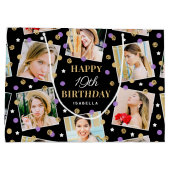 Birthday Confetti Aangepaste naam Foto Collage Paa Groot Cadeauzakje (Achterkant)