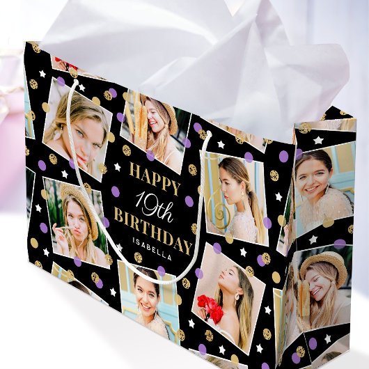Birthday Confetti Aangepaste naam Foto Collage Paa Groot Cadeauzakje