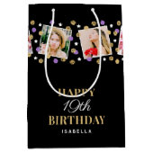 Birthday Confetti Aangepaste naam Foto Collage Paa Medium Cadeauzakje (Voorkant)