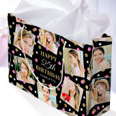 Birthday Confetti Aangepaste naam Foto Collage Pin Groot Cadeauzakje