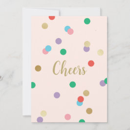 Birthday Confetti Peachy Pink Greeting Card Kaart