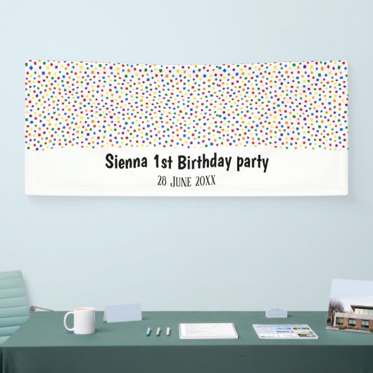 Birthday confetti rainbow spandoek (Beurs)