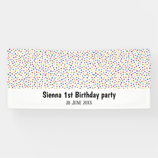Birthday confetti rainbow spandoek (Horizontaal)