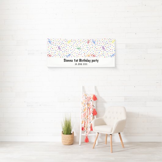 Birthday confetti rainbow spandoek (Insitu)