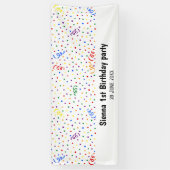 Birthday confetti rainbow spandoek (Verticaal)