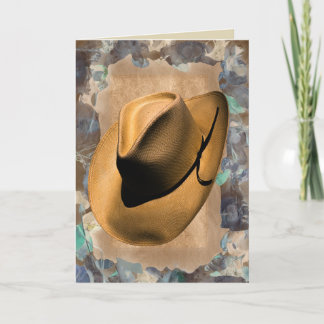 Birthday ?congratulations? cowboy cowgirl hat west kaart