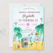 Birthday Cool Beach Kaart (Voorkant)