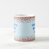 Birthday Cool Blue Colorful Confetti Koffiemok (Center)
