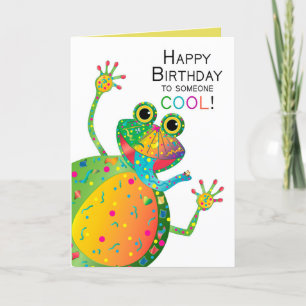 Birthday, COOL, Kikker, Kaleidoscoop Collectie Kaart