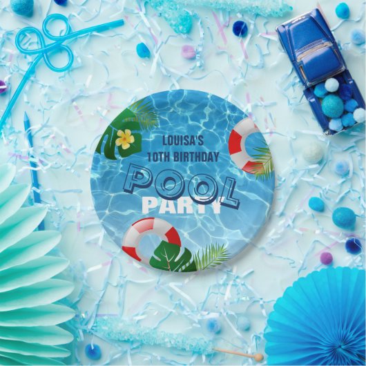 Birthday Cool Pool Papieren Bordje (Feest)