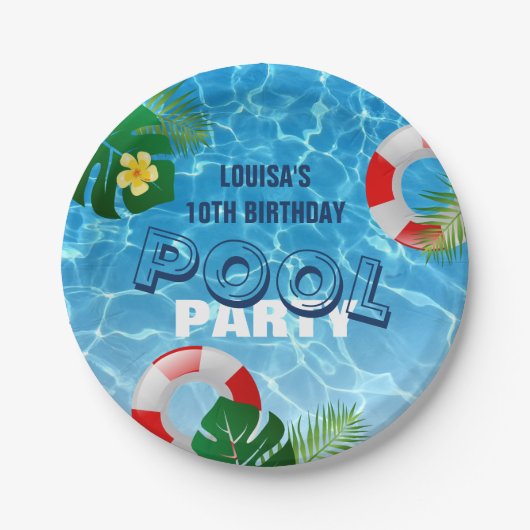 Birthday Cool Pool Papieren Bordje (Voorkant)