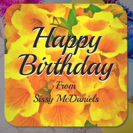 Birthday Copa de Oro Vierkante Sticker