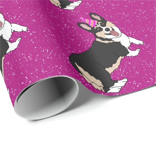 Birthday Corgi Cadeaupapier (Rol Hoek)