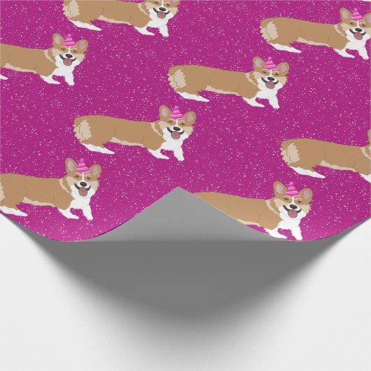 Birthday Corgi Cadeaupapier (Hoek)