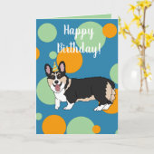 Birthday Corgi Kaart (Gele Bloem)