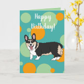 Birthday Corgi Kaart (Gele Bloem)