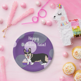 Birthday Corgi Papieren Bordje