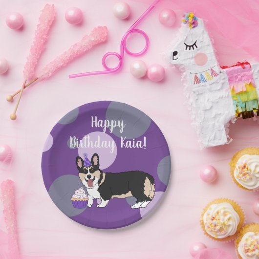Birthday Corgi Papieren Bordje (Feest)