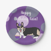 Birthday Corgi Papieren Bordje (Voorkant)
