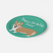 Birthday Corgi Papieren Bordje (Gekanteld)