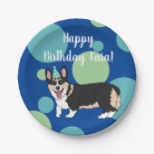 Birthday Corgi Papieren Bordje (Voorkant)