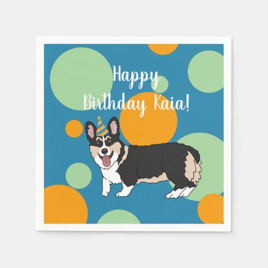 Birthday Corgi Servet (Voorkant)