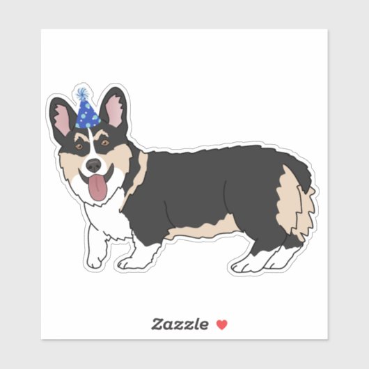 Birthday Corgi Sticker (Vel)