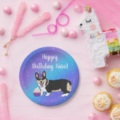 Birthday Corgis Blue en Paars Papieren Bordje (Feest)