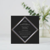 Birthday Corporate Party Gray Black Geometric Gold Kaart (Staand voorkant)