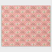 Birthday Cosmos Flowers on Polka Dots Cadeaupapier (Vlak)