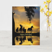 Birthday Country Western Cowboy Happy Trails Kaart (Gele Bloem)