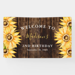 Birthday Country Yellow Sunflower Welkom Spandoek