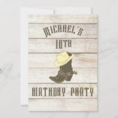 Birthday Cowboy Boys Age Party Uitnodiging (Voorkant)