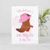 Birthday Cowboy Pink Kaart (Staand voorkant)