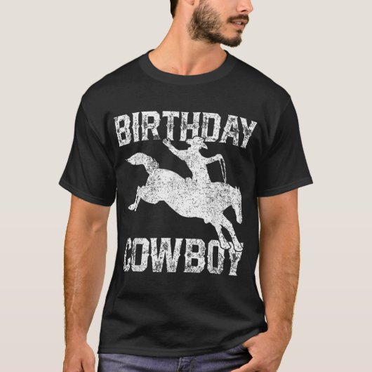Birthday Cowboy Rodeo Thmed Party T-shirt (Voorkant)