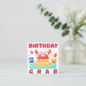 Birthday Crab Party Tee Crabs Lover Birthday Crab Informatiekaartje (Staand voorkant)