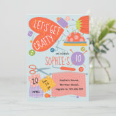 Birthday craft and art Invitation Kaart (Staand voorkant)