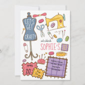 Birthday craft and art Invitation Kaart (Voorkant)