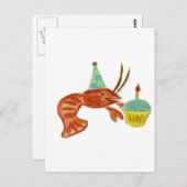 Birthday Crawfish Cupcake Briefkaart (Voorkant / Achterkant)