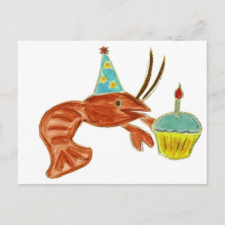 Birthday Crawfish Cupcake Briefkaart