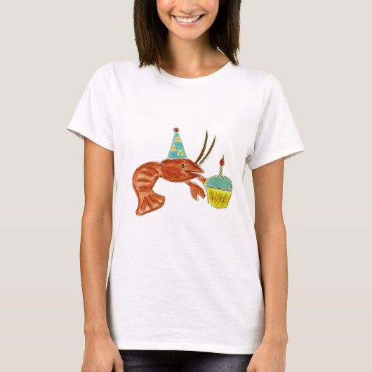 Birthday Crawfish Cupcake T-shirt (Voorkant)