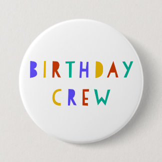 Birthday Crew Pin Badge Party Favor Kinder Swag Ba Ronde Button 7,6 Cm