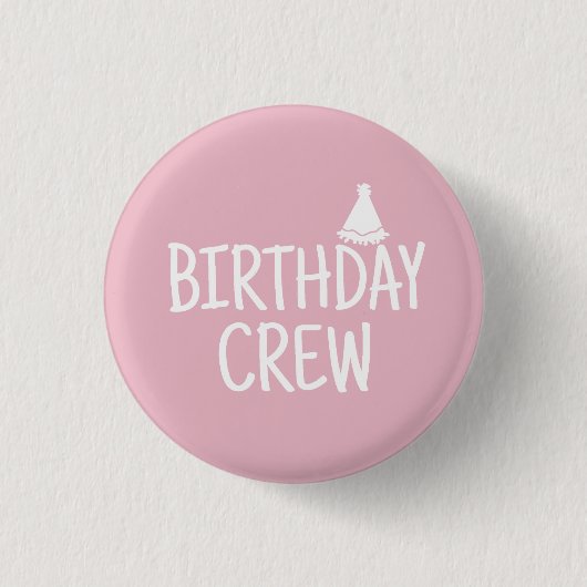 Birthday Crew Ronde Button 3,2 Cm (Voorkant)