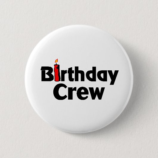 Birthday Crew Ronde Button 5,7 Cm (Voorkant)